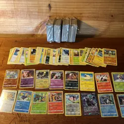 500+ Pokemon TCG English Card Lot Mixed Sets Approx 50 Sleeved V ex Holo - Image 1