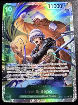 2x Law & Bepo ST24-004 SR ONE PIECE Tcg Card Game NM Green - Image 1