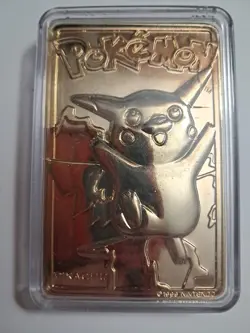 1999 Burger King Pokemon 23K gold-plated Pikachu trading card - Image 1