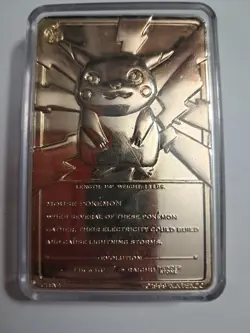 1999 Burger King Pokemon 23K gold-plated Pikachu trading card - Image 2