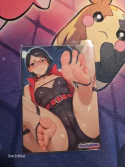 Sarada Uchiha Naruto Custom Glow Waifu Card Feet Fan Art - Image 1