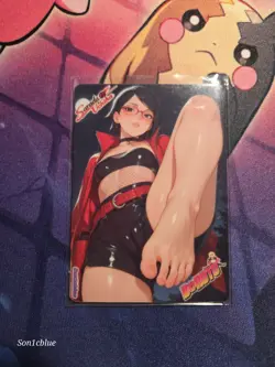 Sarada Uchiha Naruto Boruto Custom Glow Waifu Card Feet Fan Art - Image 1