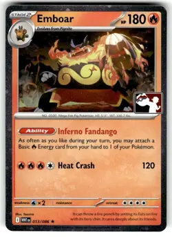 Emboar 013/086 Rare Prize Pack Series Cards Pokemon Holo Near Mint - Image 1