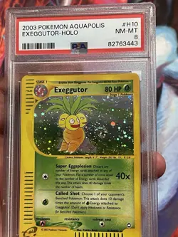 Pokemon card PSA 8 Exeggutor Holo Rare H10/H32 Aquapolis crazy swirl/galaxies - Image 1