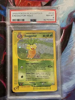 Pokemon card PSA 8 Exeggutor Holo Rare H10/H32 Aquapolis crazy swirl/galaxies - Image 3