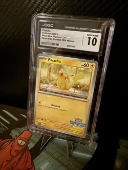 2025 POKEMON PROMOS ILLUSTRATION CONTEST 2024 WINNER #214 PIKACHU CGC GM 10 RARE - Image 1