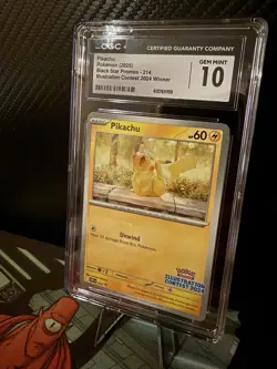2025 POKEMON PROMOS ILLUSTRATION CONTEST 2024 WINNER #214 PIKACHU CGC GM 10 RARE - Image 2