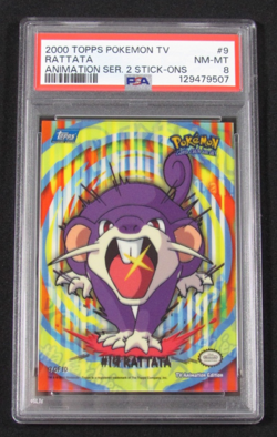 2000 Topps Pokemon T.V. #9 RATTATA ANIMATION SERIES 2 STICK-ONS PSA 8 NM-MT - Image 1