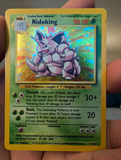 Wizards of the Coast Nidoking 11/102 Base Set Holo Rare Eng Stage 2 90HP 1999 - Image 1