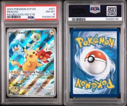 2023 Pokemon SVP EN Paldea Evolved ETB PIKACHU #027 PSA 8 - Image 1