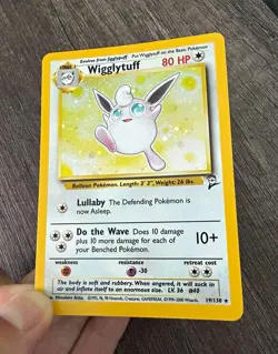 Pokemon TCG Wigglytuff 19/130 Base Set 2 Holo Rare English WOTC 2000 80 HP - Image 1