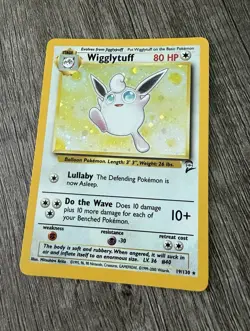 Pokemon TCG Wigglytuff 19/130 Base Set 2 Holo Rare English WOTC 2000 80 HP - Image 2