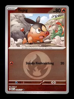 Tepig (Energy Symbol Pattern) 029/217 Ascended Heroes Pokemon Reverse Holo NM - Image 1