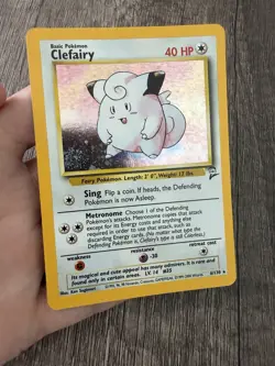 Pokemon TCG Clefairy 6/130 Base Set 2 Holo Rare English WOTC 2000 40 HP - Image 2