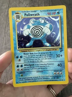 Pokemon TCG Poliwrath 15/130 Base Set 2 Holo Rare English WOTC 1999 90 HP - Image 2