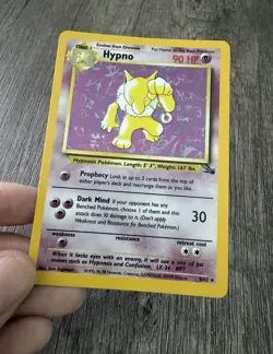 Pokemon TCG Hypno 8/62 Fossil Unlimited Holo Rare English WOTC 1999 90 HP - Image 2