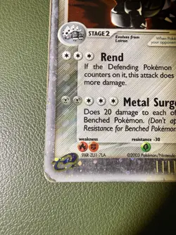 Nintendo Aggron ex 95/100 EX Ruby & Sapphire 2003 Holo Rare played - Image 2