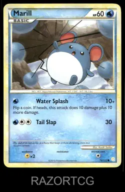 MARILL 74/123 C HEARTGOLD & SOULSILVER POKEMON LP - Image 1