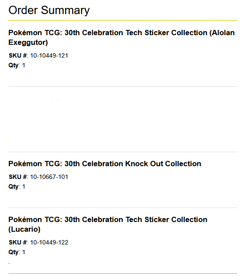 Pokemon TCG 30th Anniversary Tech Sticker Knock Out Collection LOT PRESALE - Image 2