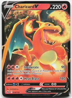 Charizard V 018/159 Holo V Rare Crown Zenith Pokemon Near Mint - Image 1
