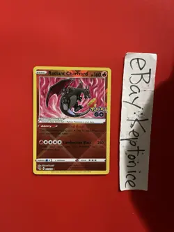 Pokemon TCG English Radiant Charizard Pokemon GO 011/078 SWSH Shiny Holo Foil - Image 1