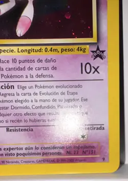 Mew 9 Wotc Promo Holo - Spanish Pokemon TCG Basic Psychic 50 HP 2000 - Image 5