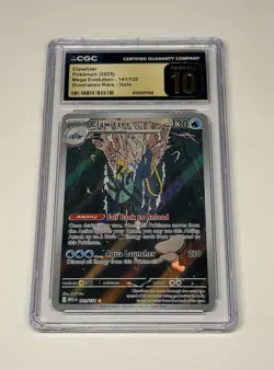 CGC Pristine 10 Clawitzer Mega Evolution 141/132 Illustration Rare Holo 2025 - Image 1