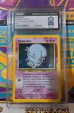 Pokemon (2001) Wobbuffet Neo Discovery 16/75 CGC GUINNESS WORLD RECORD SLAB HOLO - Image 1