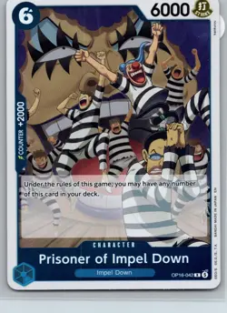 Prisoner of Impel Down OP16-042 Rare The Time of Battle One Piece Foil Near Mint - Image 1
