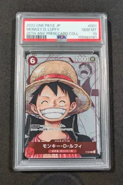 Japanese One Piece Holo Monkey D. Luffy P-001 PSA 10 GEM MINT 25th Ann. Promo - Image 1