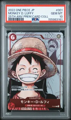 Japanese One Piece Holo Monkey D. Luffy P-001 PSA 10 GEM MINT 25th Ann. Promo - Image 3