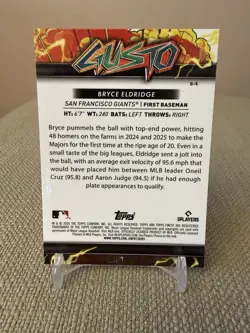 2026 Topps Finest Baseball Bryce Eldridge RC Gusto #G-5 Red Refractor #3/5 - Image 2