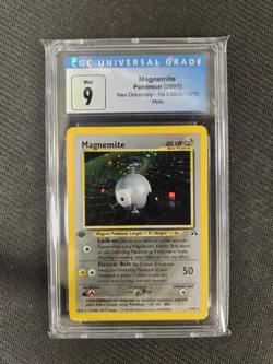 2001 Neo Discovery Magnemite 1st Edition 7/75 CGC 9 MINT Holo Pokemon Card WOTC - Image 1