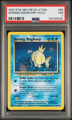 2001 POKEMON NEO REVELATION #66 SHINING MAGIKARP-HOLO PSA 7 - Image 1