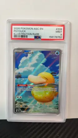 Pokemon Ascended Heroes Psyduck Illustration Rare #226/217 PSA 9 - Image 1
