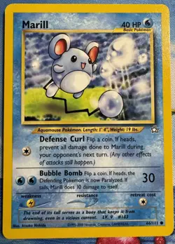 Marill Unlimited Common Neo Genesis 066/111 MP Pokemon Card - Image 1