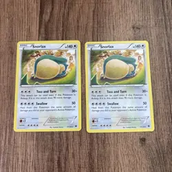 Pokemon TCG Snorlax 77/124 Fates Collide Non Holo 2 Card Lot NM - Image 1