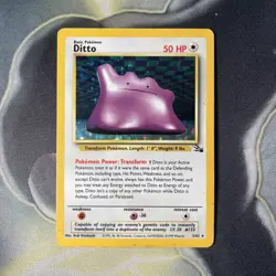 Pokemon TCG Ditto Fossil Holo Card 3/62 - LP/MP Condition - Image 1