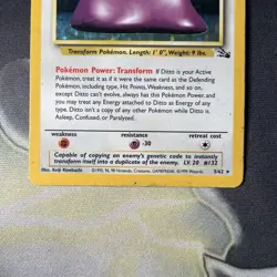 Pokemon TCG Ditto Fossil Holo Card 3/62 - LP/MP Condition - Image 3