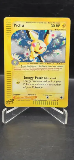 Pokemon Pichu TCG Expedition Card 22/165 Holo Rare Look At All PICS - Image 1