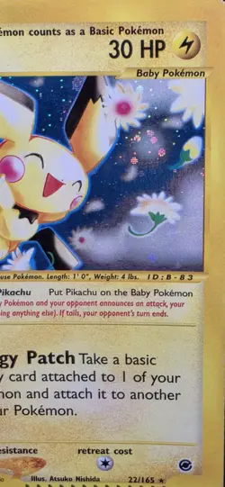 Pokemon Pichu TCG Expedition Card 22/165 Holo Rare Look At All PICS - Image 3