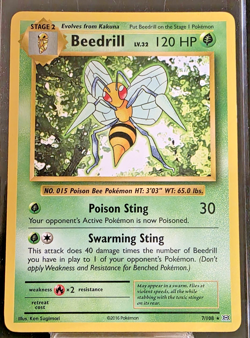 Beedrill 7/108 Non Holo Rare XY Evolutions Card NM Pokemon TCG - Image 1