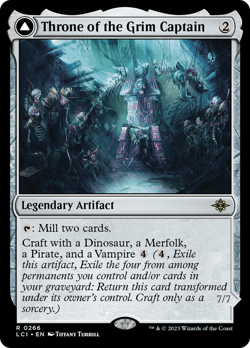 x1 Throne of the Grim Captain // The Grim Captain LCI MTG 266 RARE M/NM 1x - Image 1