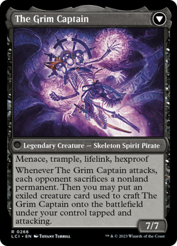 x1 Throne of the Grim Captain // The Grim Captain LCI MTG 266 RARE M/NM 1x - Image 2
