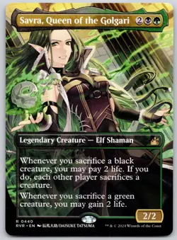 Savra, Queen of the Golgari (Anime Borderless) 440 Ravnica Remastered MTG LP - Image 1