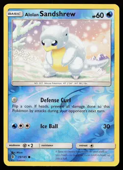Alolan Sandshrew 19/145 Reverse Holo Common Guardians Rising Pokemon Card - Image 1