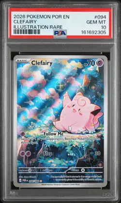 2026 POKEMON POR EN-PERFECT ORDER ILLUSTRATION RARE #094 CLEFAIRY PSA 10 - Image 1
