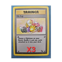 Pokemon Mr. Fuji Trainer x3 Base Set 1999 Wizards 58/62 Card English - Image 1