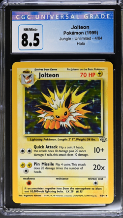 1999 Pokemon Jungle Jolteon HOLO Rare #4 CGC 8.5 NM/Mint+ Blue Label - Image 1