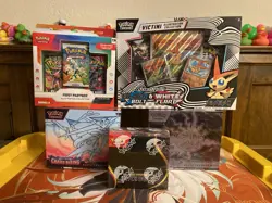 Lot of (5) Pokemon Center Pitch Black Chaos Rising ETB PC Booster Box Victini BB - Image 1